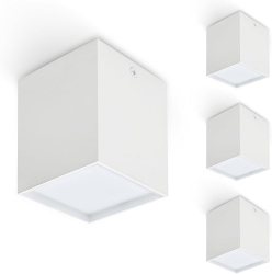 Set de 4Spoturi LED montate la suprafata - 10W 1000LM - Spoturi pentru tavan extraplate Ø 100x77mm alb - 3000K alb cald/4000K alb neut 