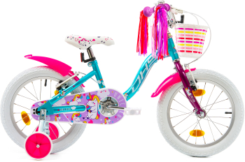 Bicicleta Copii DHS Unicorn - 16 Inch Roz/Albastru 