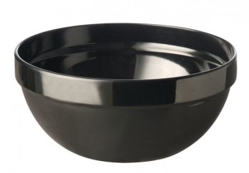 Bol din melamina neagra cu suport cromat 23 cm