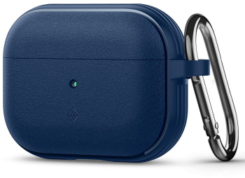 Husa cu Holder Metalic pentru Apple AirPods Pro 1/2 Spigen Caseology Vault Z172 Aluminiu TPU Silicon Navy Blue