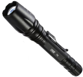 Lanterna LED dispune de Reglaj Zoom 2 Acumulatori cu Alimentare 220V si 12V con lung de semnalizare din plastic rosu KlaussTech 