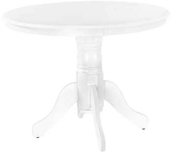 Masa rotunda KL Livia bucatarie si living cadru lemn masiv MDF Furniruit 103x76 cm Alb 