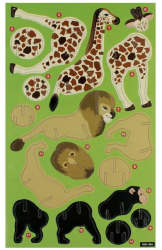 Puzzle 3D 17 piese animalute multicolor 