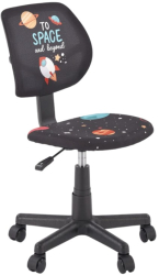 Scaun birou copii HM Bingo stofa baza polipropilena inaltime reglabila rotatie 360° sarcina maxima 70 kg negru 