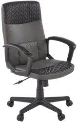 Scaun birou HM Bjorn piele ecologica mecanism balans suport lombar cotiere tapitate sarcina maxima 90 kg gri/negru 