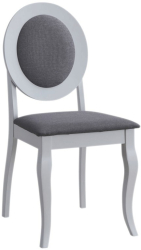 Scaun tapitat de living si bucatarie KL Benson din lemn masiv stofa 120 kg 44.5x50.5x92 cm alb/gri 