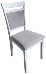Scaun tapitat de living si bucatarie KL Oman din lemn masiv stofa 120 kg 44x50x90 cm alb/gri 