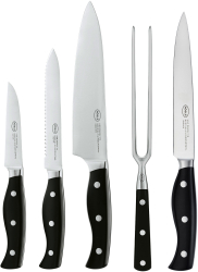Set 4 cutite si furculita grill Rosle Pura negru