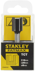 STANLEY - Freza TCT pentru profilare dreapta in lemn 16x20mm STA80302-XJ 
