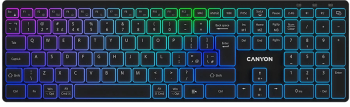 Tastatura wireless CANYON CNS-HBTK11B Layout UK/US RGB Dual Mode Negru 