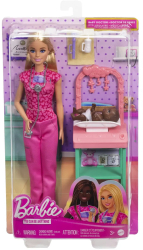 Barbie Set De Joaca Papusa Barbie Blonda Face Cariera Pediatru