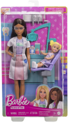 Barbie Set De Joaca Papusa Barbie Bruneta Face Cariera Stomatolog 