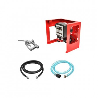 Pompa transfer motorina 12V si pistol cu contor debit 40L furtun aspiratie 1 5m furtun transfer 4m 