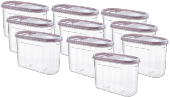 Set 10 buc Cutie pentru alimente din plastic cu capac 1.25 l Tuffex TP379/10