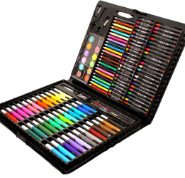 Set creativ de papetarie pentru copii / adulti instrumente de colorat pentru pictura desen accesorii 150 de piese AMYMAT 