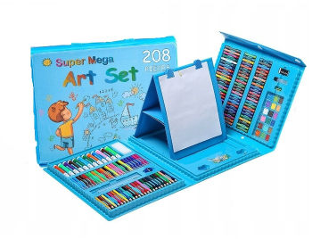 Set pictura creioane colorate 208 elemente 3 ani+ Albastru 