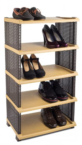 Suport cu 5 rafturi din plastic pentru incaltaminte 45.50 x 18.50 x 36 cm Tuffex TP7011