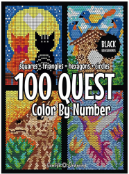 100 Quest Carte de Colorat pe Numere Mozaic Pixel Art cu Patrate Triunghiuri Hexagoane si Cercuri Relaxare si Distractie pentru Toate V 