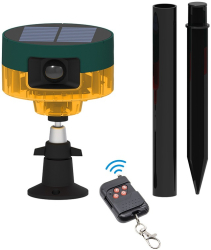 Alarma cu 13 moduri sunet pentru alungarea animalelor salbatice sunet puternic baterie mare de 1200mah incarcare solara sau priza 