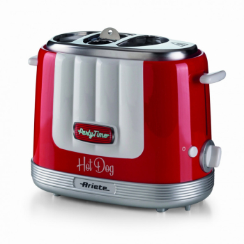 Aparat hot dog Ariete PARTY TIME 0206/00 650W 4 compartimente 5 nivele functie Stop Rosu 