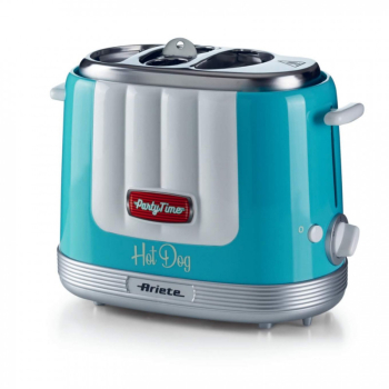 Aparat hot dog Ariete PARTY TIME 0206/01 650W 4 compartimente 5 nivele functie Stop Turcoaz 