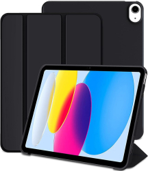 Husa Ultra Slim pentru Apple iPad A16 11-inch 2025 / 10.9-inch 2022 Silicon TPU Smart Cover &ndash Negru