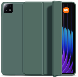 Husa Ultra Slim pentru Xiaomi Pad 7 / Pad 7 Pro 11.2& 2025 Silicon TPU Smart Cover &ndash Verde Marin 
