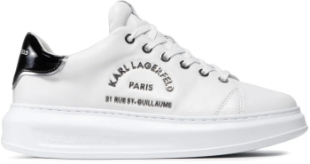 Pantofii sport Karl Lagerfeld de piele cu logo metalic 44 EU Alb murdar 