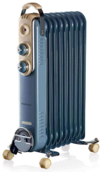 Radiator de ulei Ariete VINTAGE 0838 2000W 9 aripioare 3 trepte indicator de putere roti rotative 360C maner albastru 