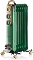 Radiator ulei Ariete VINTAGE 0837/14 1500W 7 aripioare 3 trepte roti rotative 360 maner verde 