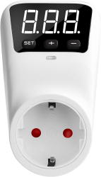 Stecher schuko cu protectie la joasa si inalta tensiune 230V 16A Ecran Digital Alb 