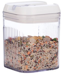 Cutie depozitare Alimente Flippy PET+ABS+Silicon 12.5x12.5x16.5 cm 461 g 1.3L Transparent alb 