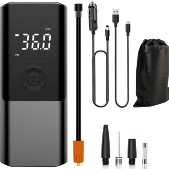 Pompa Aer Multifunctionala Smart Electrica Vittalist Accesorii incluse Umflare rapida Oprire automata Negru 