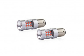 Set 2 becuri Led Auto Rosu P21/5W Canbus cu 24SMD dubla intensitate 12-24V Rosu 