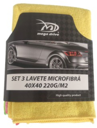 Set 3 Lavete din Microfibra 40X40 220G/M2 Mega Drive 