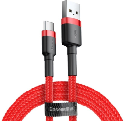 Cablu Baseus Cafule USB la USB-C Quick Charge 3A 0.5m Rosu 