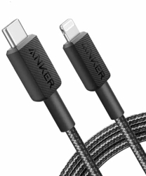 Cablu alimentare Anker USB-C (T) la Lightning (T) 0.9m 480 Mbps braided negru 