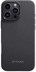 Carcasa PITAKA Military Grade compatibila cu iPhone 16 Pro Black\/Grey 