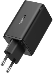 Incarcator retea Baseus GaN6 Pro 65W 2x USB si 2x USB-C Fast Charge Cablu USB-C la USB-C inclus Negru 