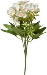 Buchet flori artificiale verzi albe 15x15x30 cm 