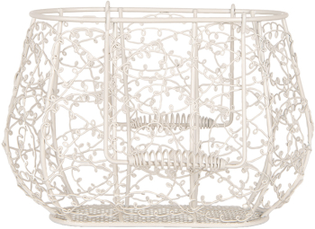 Cos fier alb 24x14x16/28 cm 
