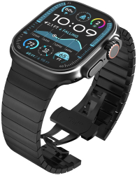 Curea ONSG® pentru Apple Watch 1/2/3/4/5/6/7/8/9/10/SE/SE 2/Ultra/Ultra 2 42/44/45/46/49mm J78 Otel Black