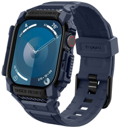 Husa ONSG® pentru Apple Watch 10 46mm + Curea Q75 Poliuretan Navy Blue 