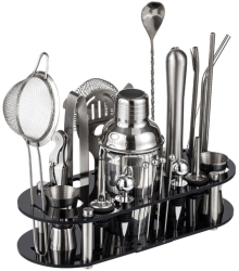Kit complet pentru barmani Lewei MC-YKL23 Suport acrilic 23 piese 700 ml dimensiuni 19x12x30.5 CM Set barman pentru preparare bauturi 