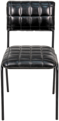 Scaun fier piele neagra 43x53x81 cm 