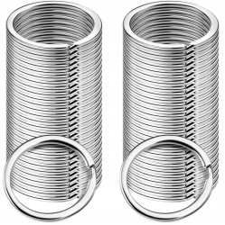 Set 100 bucati breloc diametru 30 mm x 2 mm Gonga® Argintiu 