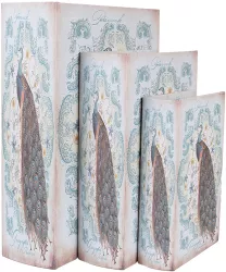 Set 3 cutii tip carte lemn multicolor 27x22x7 cm 22x17x6 cm 17x12x4 cm 