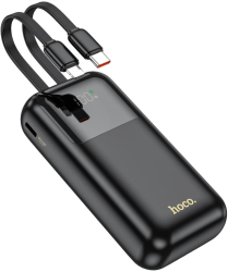 Baterie Hoco Q25 Powerbank 10.000mAh Cabluri integrate Type-C + Lightning Negru 