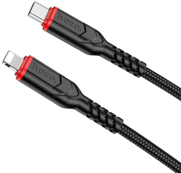 Cablu Date Si Incarcare Hoco Usb-C La Lightning Power Delivery 20W X59 Victory Lungime 2M Textil Negru 