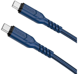 Cablu Date Si Incarcare Hoco Usb-C La Usb-C Power Delivery 60W X59 Victory Lungime 2m Textil Blue 